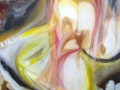 L'uomo dietro le quinte crea caos, ma l'amore c'è ancora,2012, olio su tela, 100x120 cm