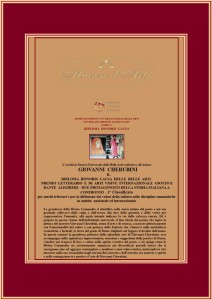 Premio Accademico Giotto e Dante Alighieri con testo